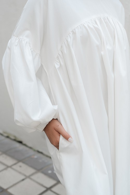 AMELIE DRESS IN  PURE WHITE