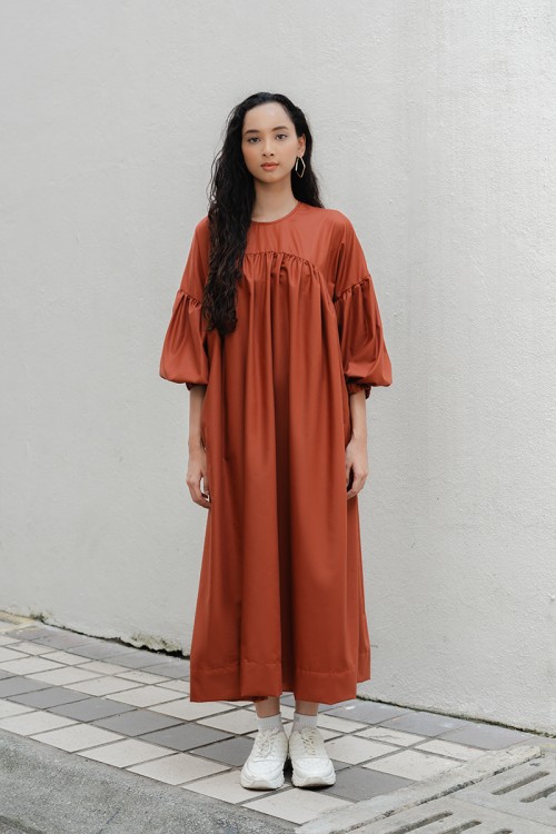 AMELIE DRESS IN BRICK